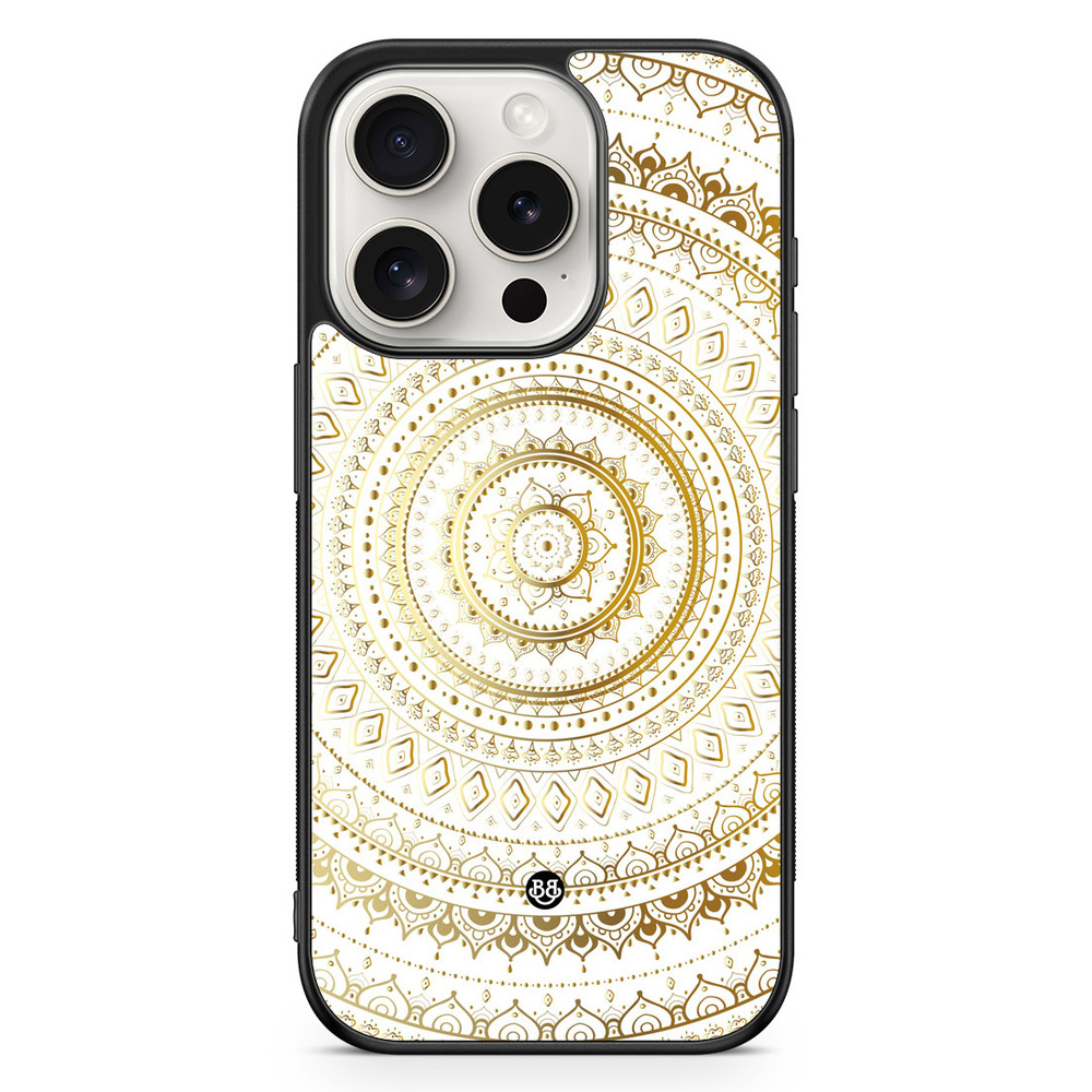 iPhone 15 Pro Case - Gold Mandala
