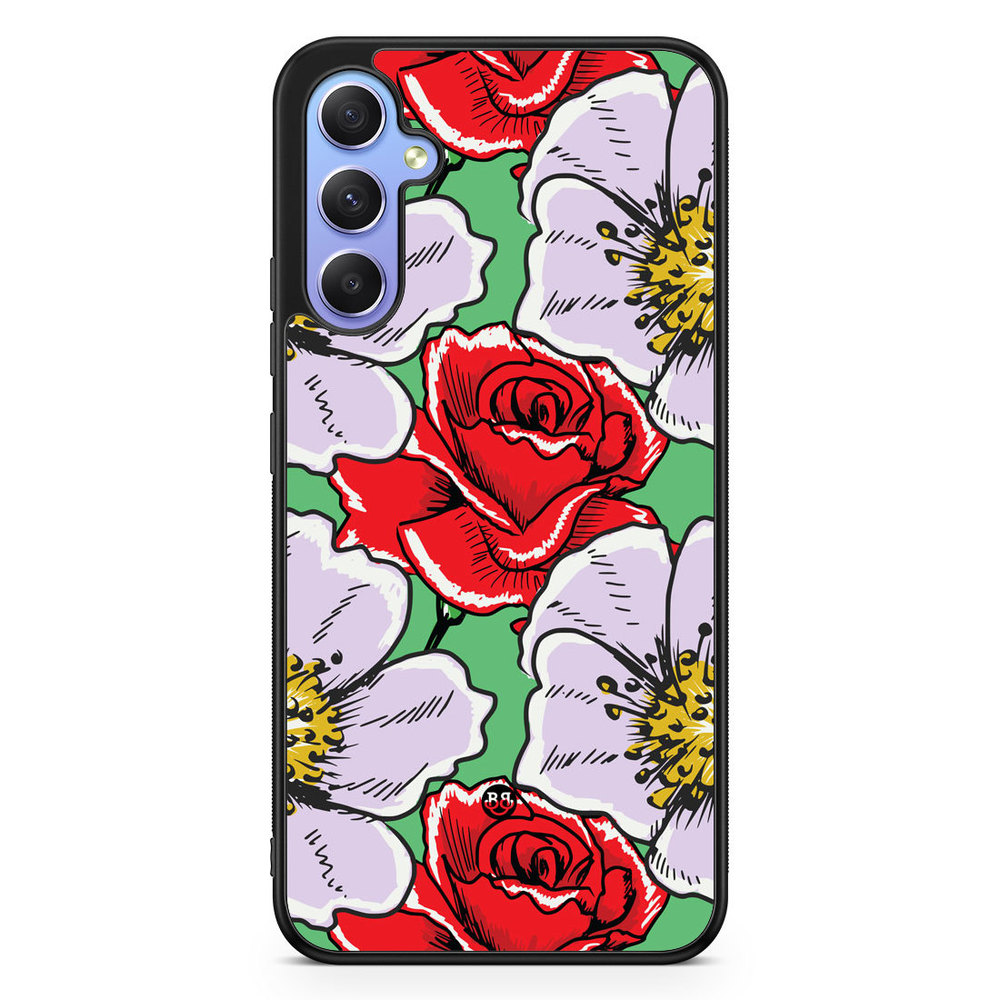 Samsung Galaxy A34 5G Case - Red & White Floral