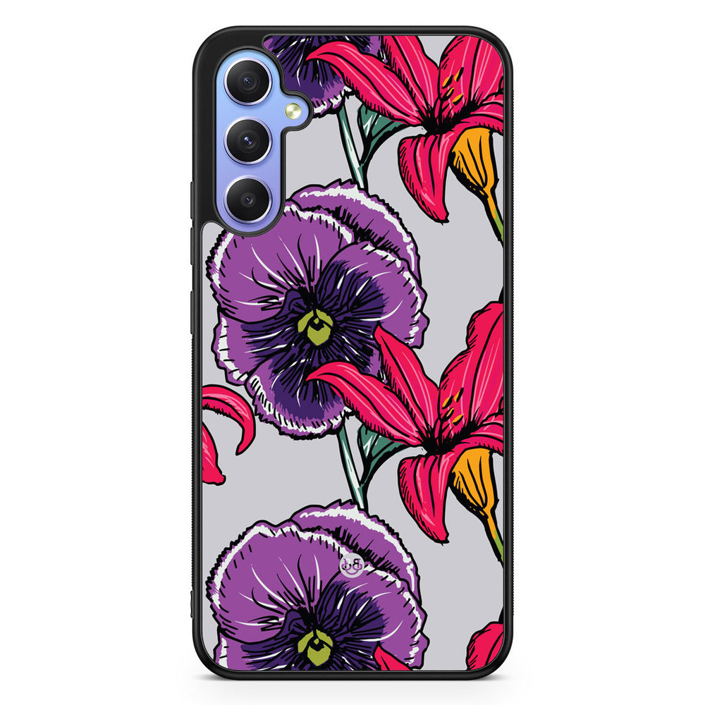 Samsung Galaxy A34 5G Case - Purple/Cerise Floral