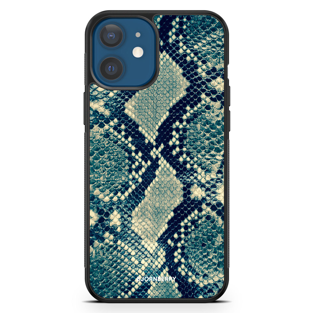 iPhone 12 Skal - Blå Ormskinn