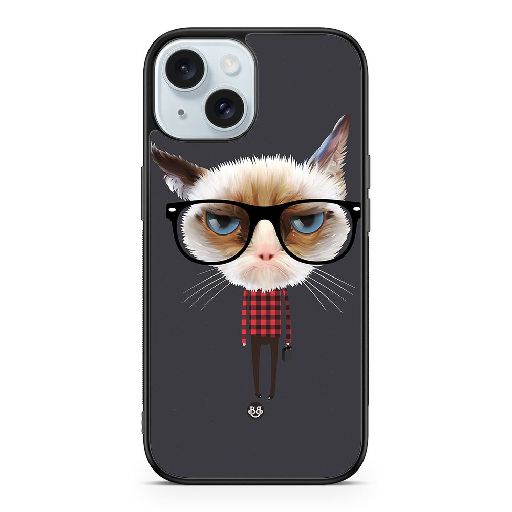 iPhone 15 Case - Hipster Cat