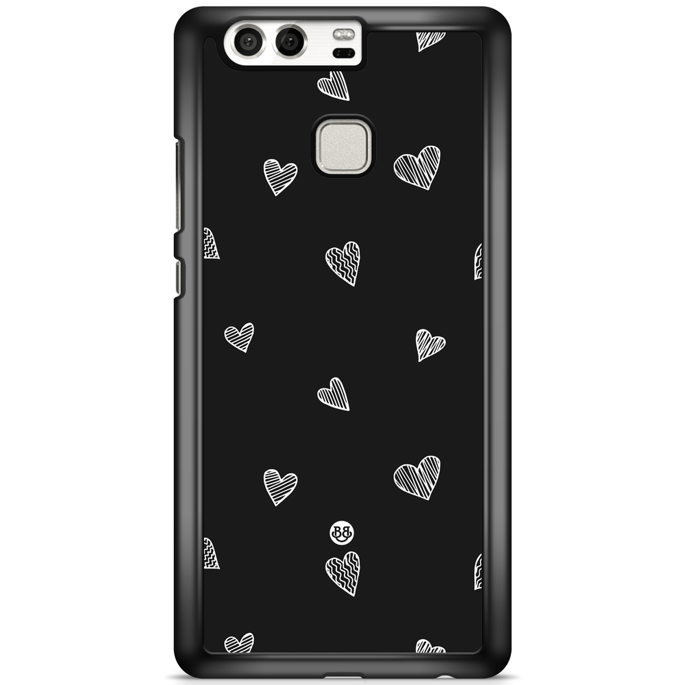 Huawei P9 Case - Black & White Hearts