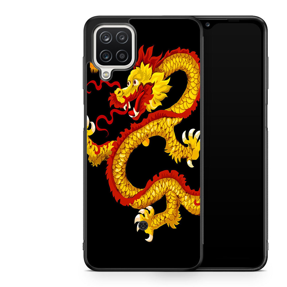 Samsung Galaxy A12 Case - Yellow Dragon