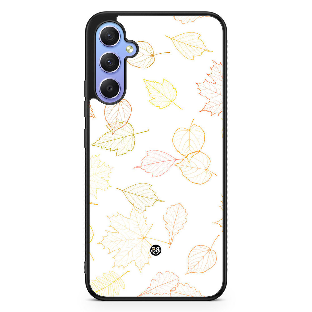 Samsung Galaxy A34 5G Case - White and Leaves
