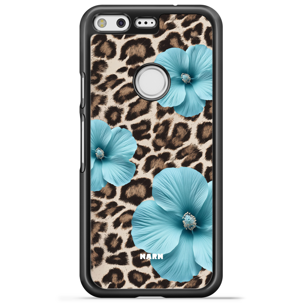 Google Pixel Case - Hibiscus Era - Turquoise Leopard