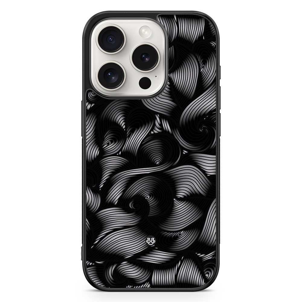 iPhone 15 Pro Case - Black Waves