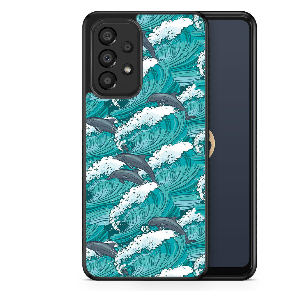 Samsung Galaxy A33 5G Case - Waves and Dolphins