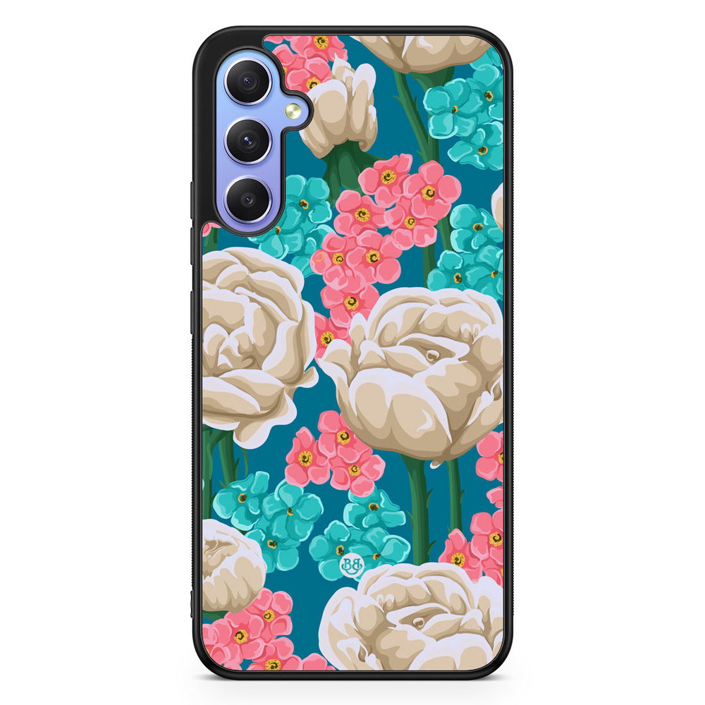Samsung Galaxy A34 5G Case - Seamless White Roses