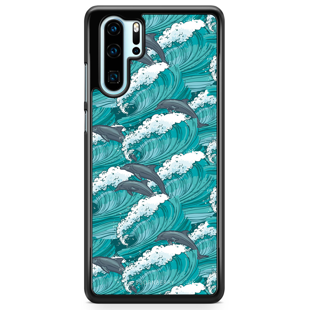 Huawei P30 Pro Case - Waves And Dolphins