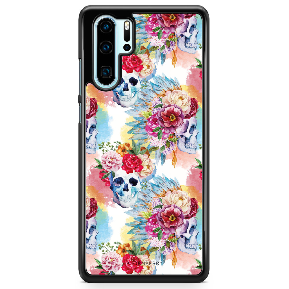 Huawei P30 Pro Case - Skulls And Flowers