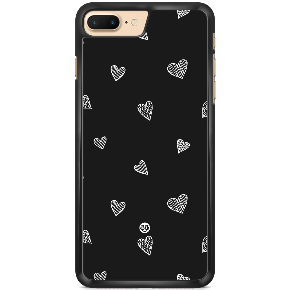 iPhone 7 Plus Case - Black & White Hearts