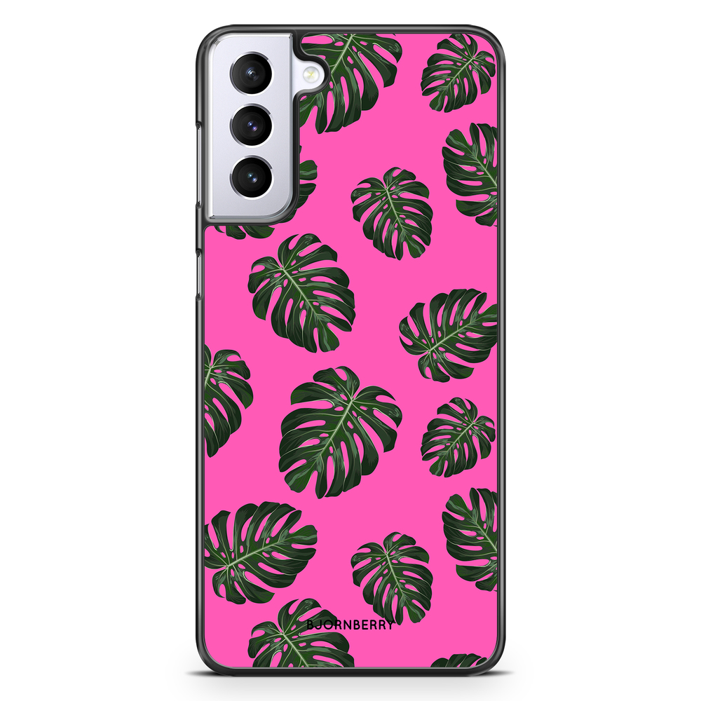 Samsung Galaxy S21 Plus Case - Monstera Pink