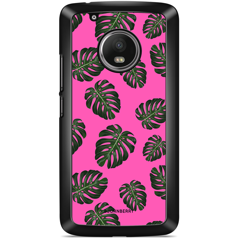 Moto G5 Plus Case - Monstera Pink