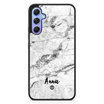 Samsung Galaxy A34 5G Custom Skal - White Marble Name
