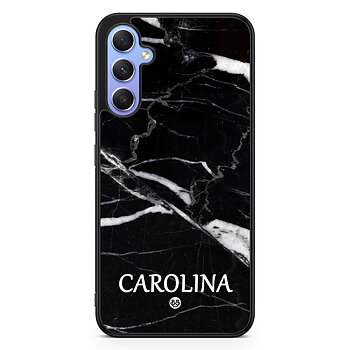 Samsung Galaxy A34 5G Custom Skal - Black Marble Name