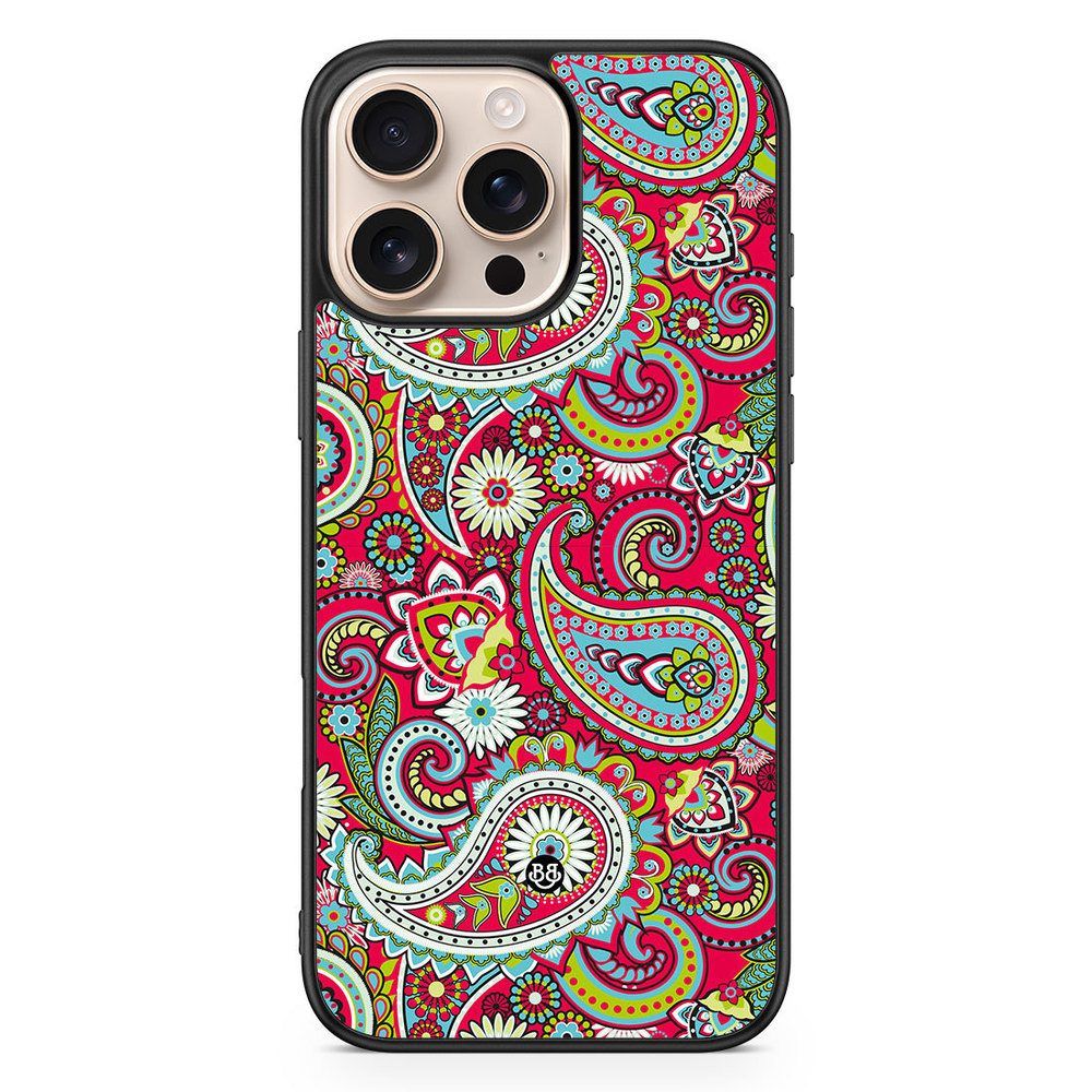 iPhone 16 Pro Max Case - Röd Paisley