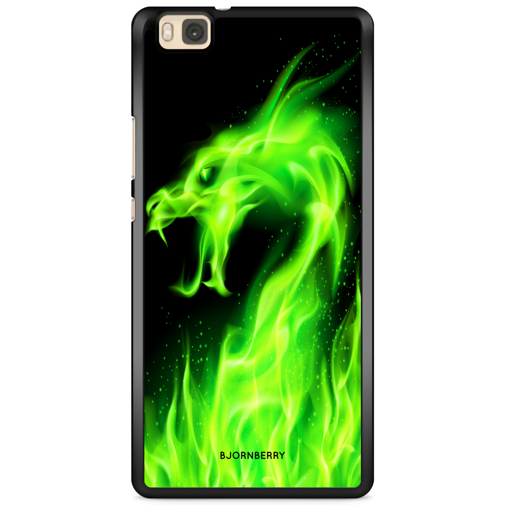 Huawei P8 Lite Case - Green Flames Dragon