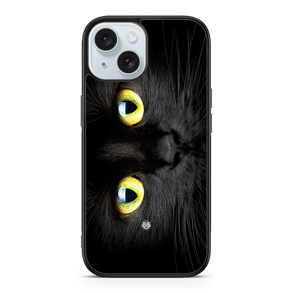 iPhone 15 Case - Black Cat Close up