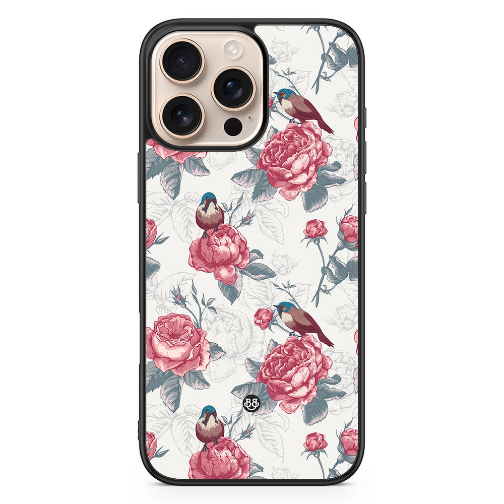 iPhone 16 Pro Max Case - Roses and Birds
