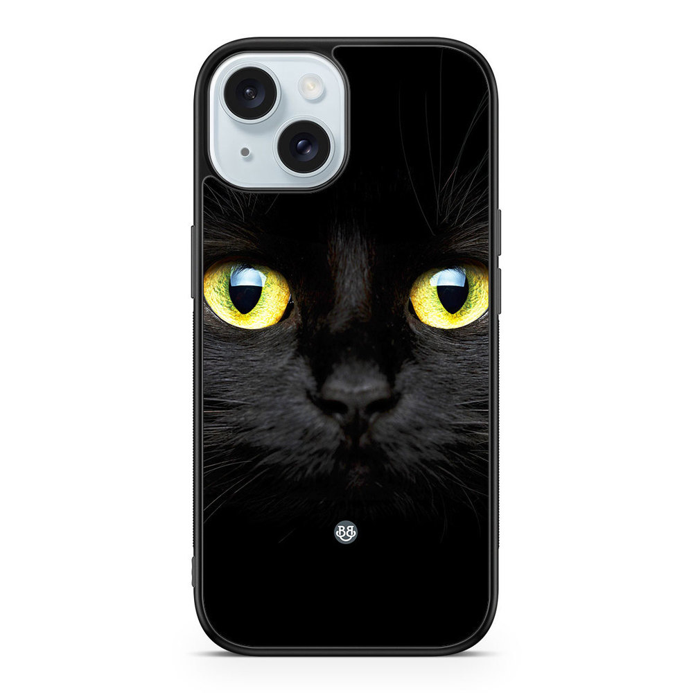 iPhone 15 Case Black Cat Closeup BJORNBERRY