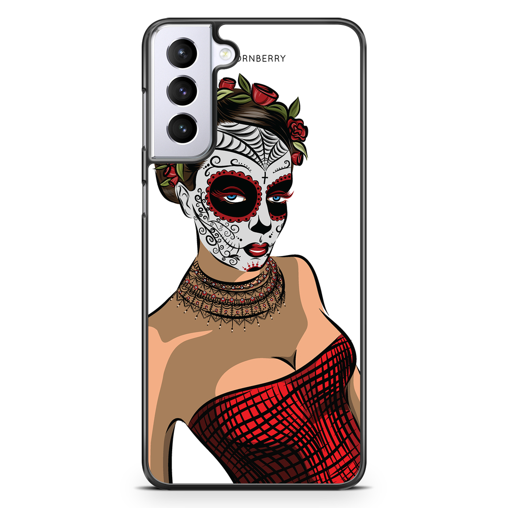 Samsung Galaxy S21 Plus Case - Skull Mask Flowers