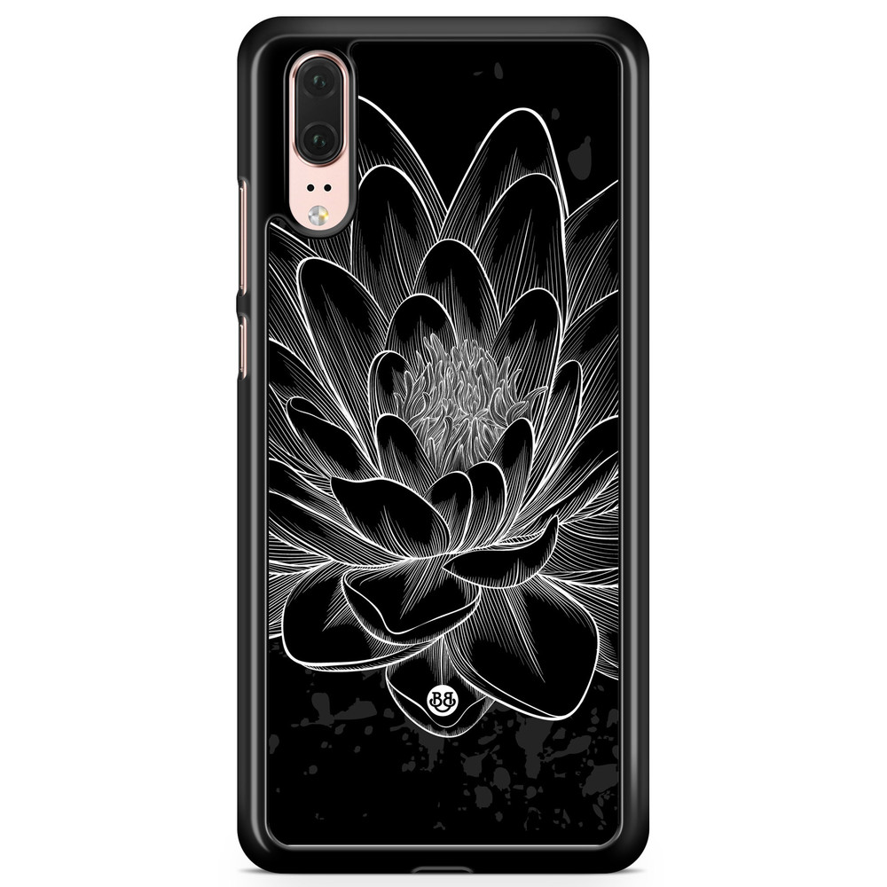 Huawei P20 Case - Black/White Lotus
