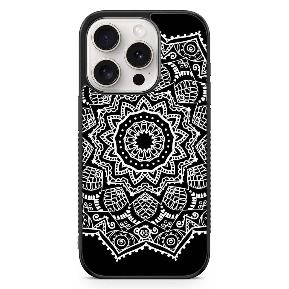 iPhone 15 Pro Case - White Mandala
