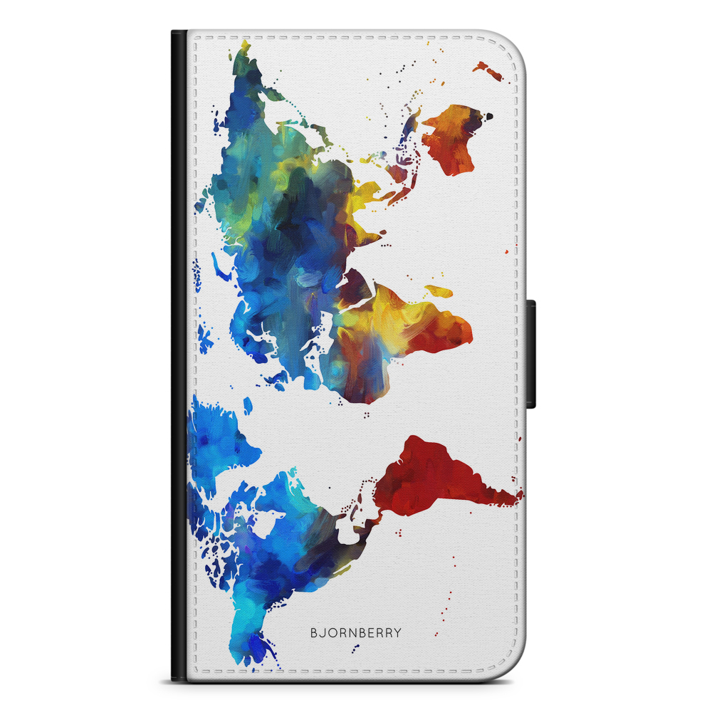 Samsung Galaxy A7 (2018) Wallet Case - World Map