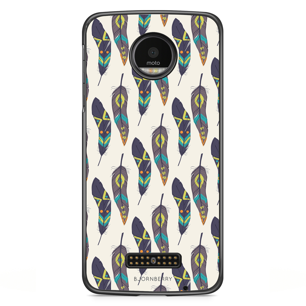 Motorola Moto Z Case - Ethnic Feathers