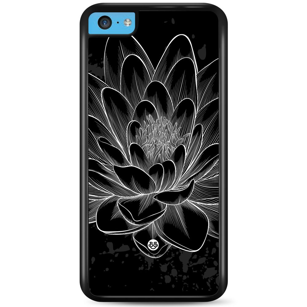 iPhone 5C Case - Black/White Lotus