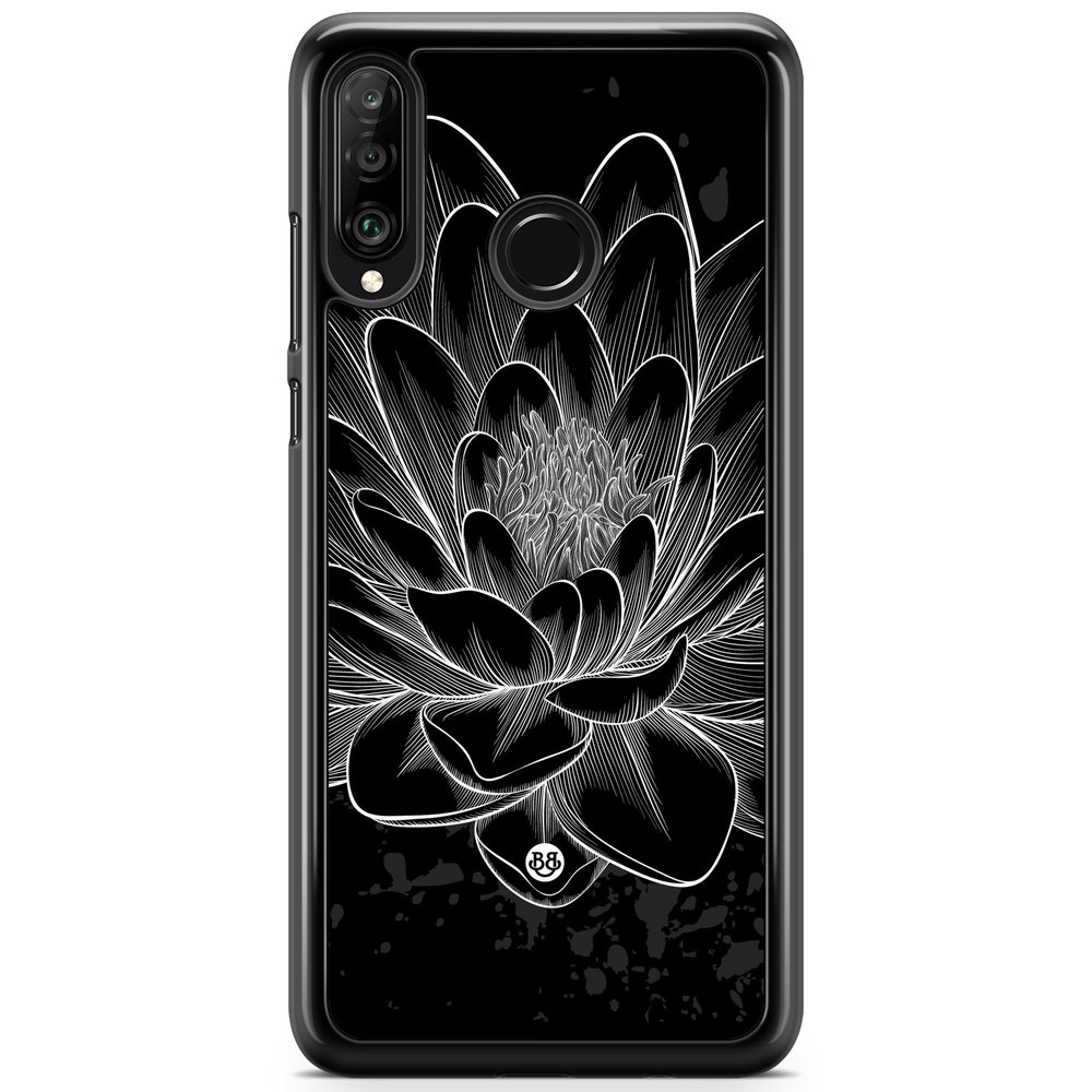 Huawei P30 Lite Case - Black/White Lotus