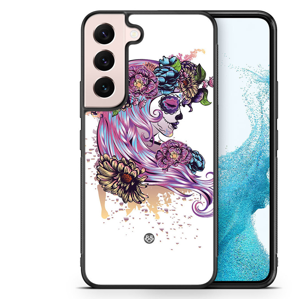 Samsung Galaxy S22 5G Case - Skull Girl Flowers