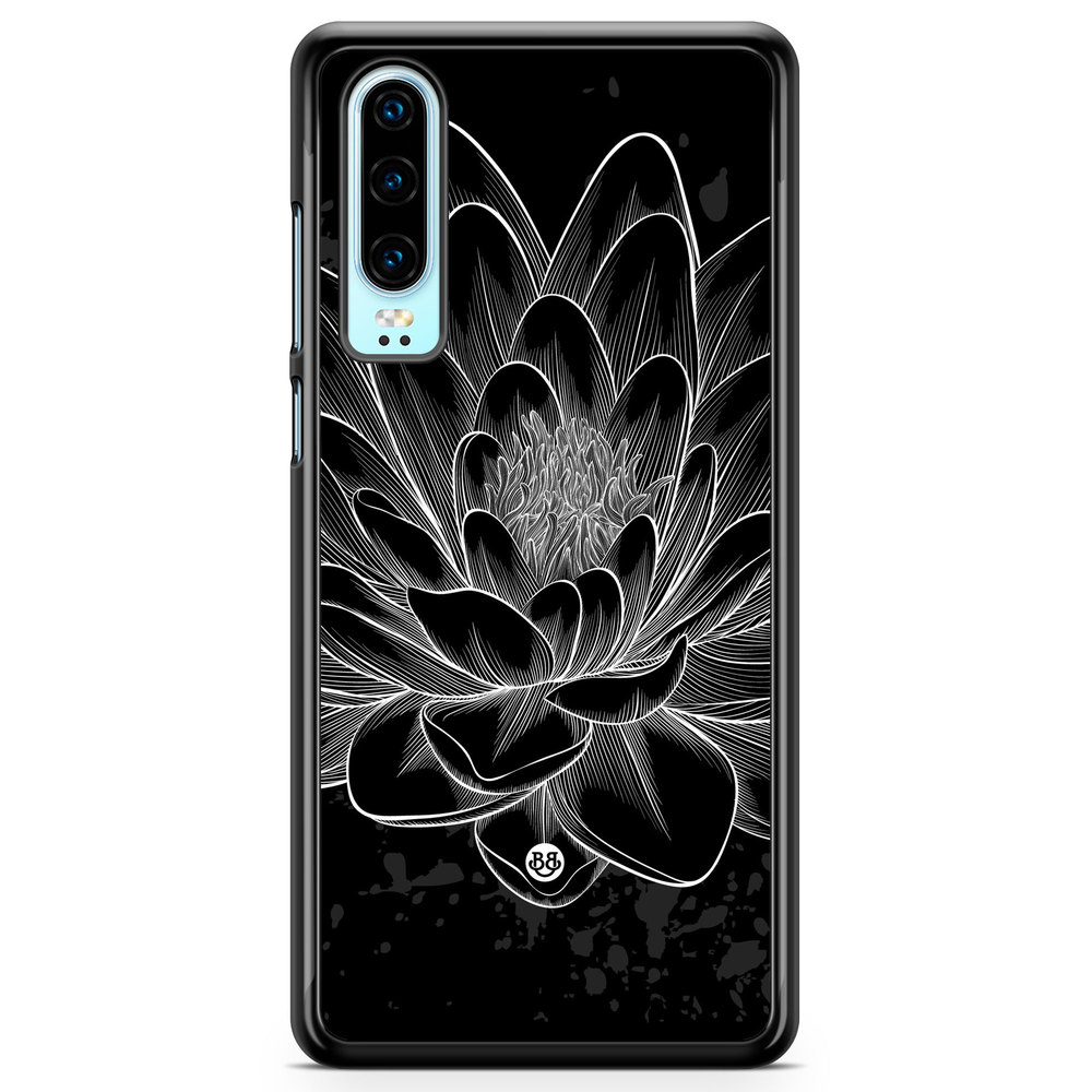 Huawei P30 Case - Black/White Lotus