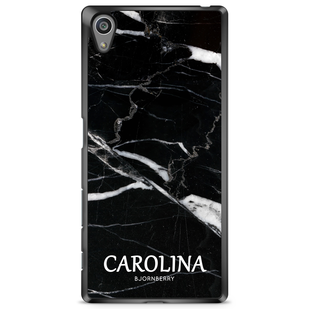 Sony Xperia Z5 Premium Case Custom - Black Marble Name