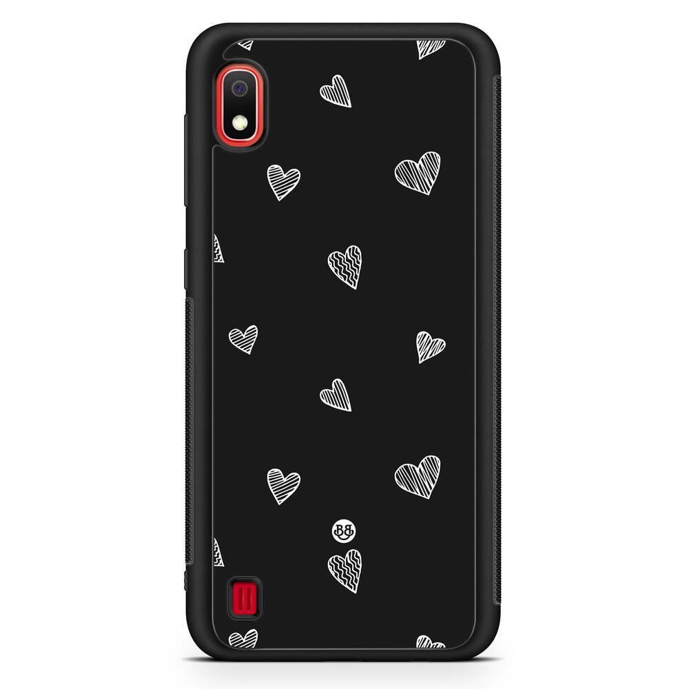 Samsung Galaxy A10 Case - Black & White Hearts