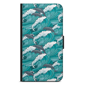 Huawei P40 Plånboksfodral - Vågor & Delfiner