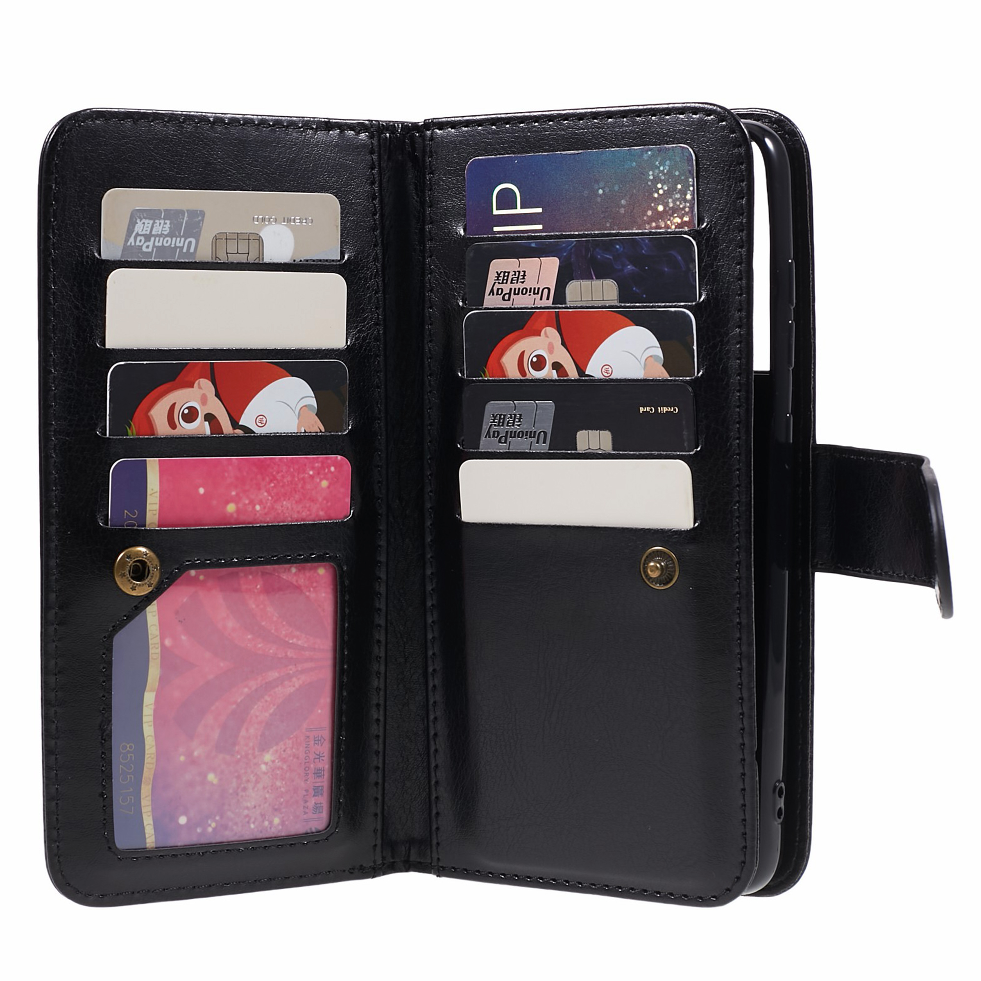 iPhone X/Xs Magnet Wallet Case 9 CARD - MONOGRAM - Svart - 3