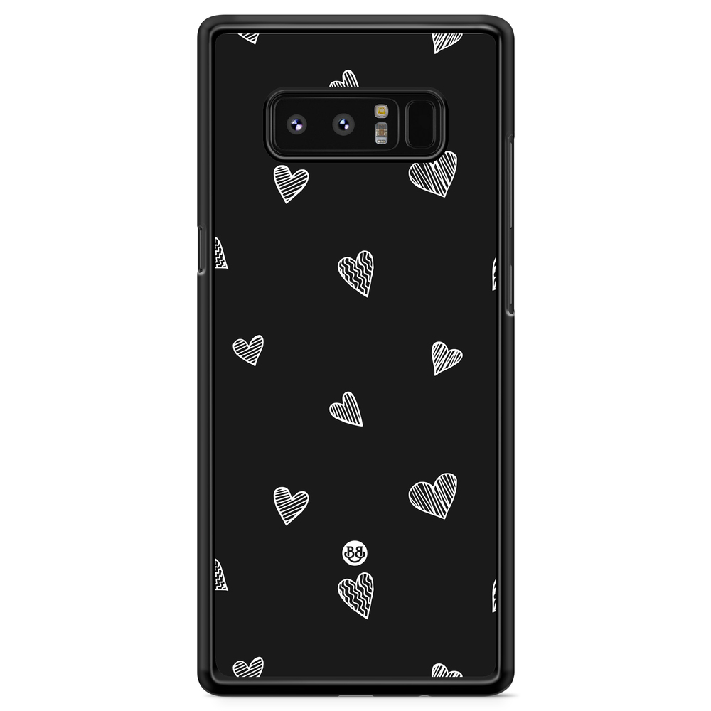 Samsung Galaxy Note 8 Case - Black & White Hearts