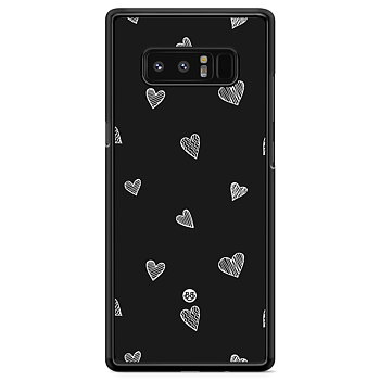 Samsung Galaxy Note 8 Skal - Black & White Hearts