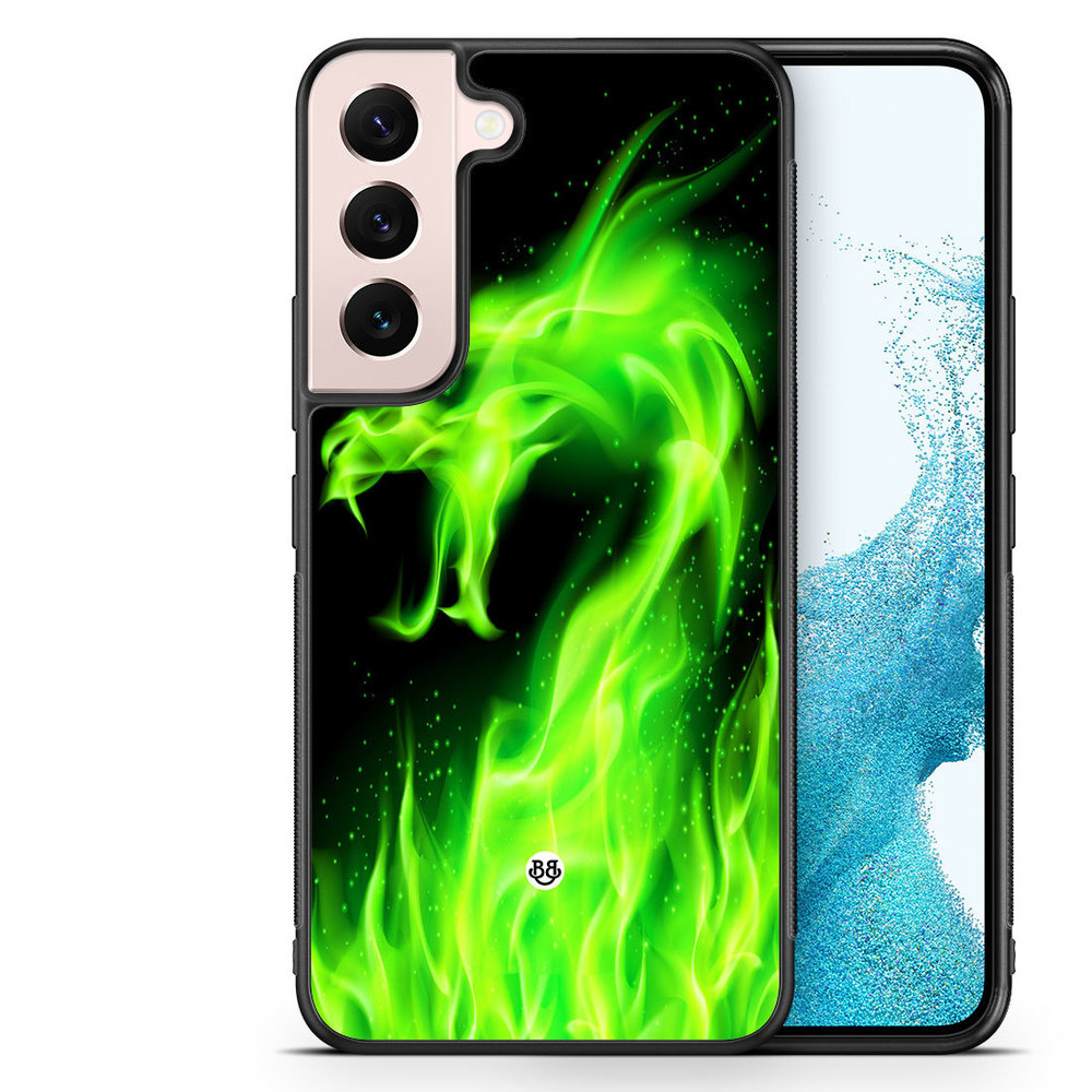 Samsung Galaxy S23 5G Case - Green Flames Dragon