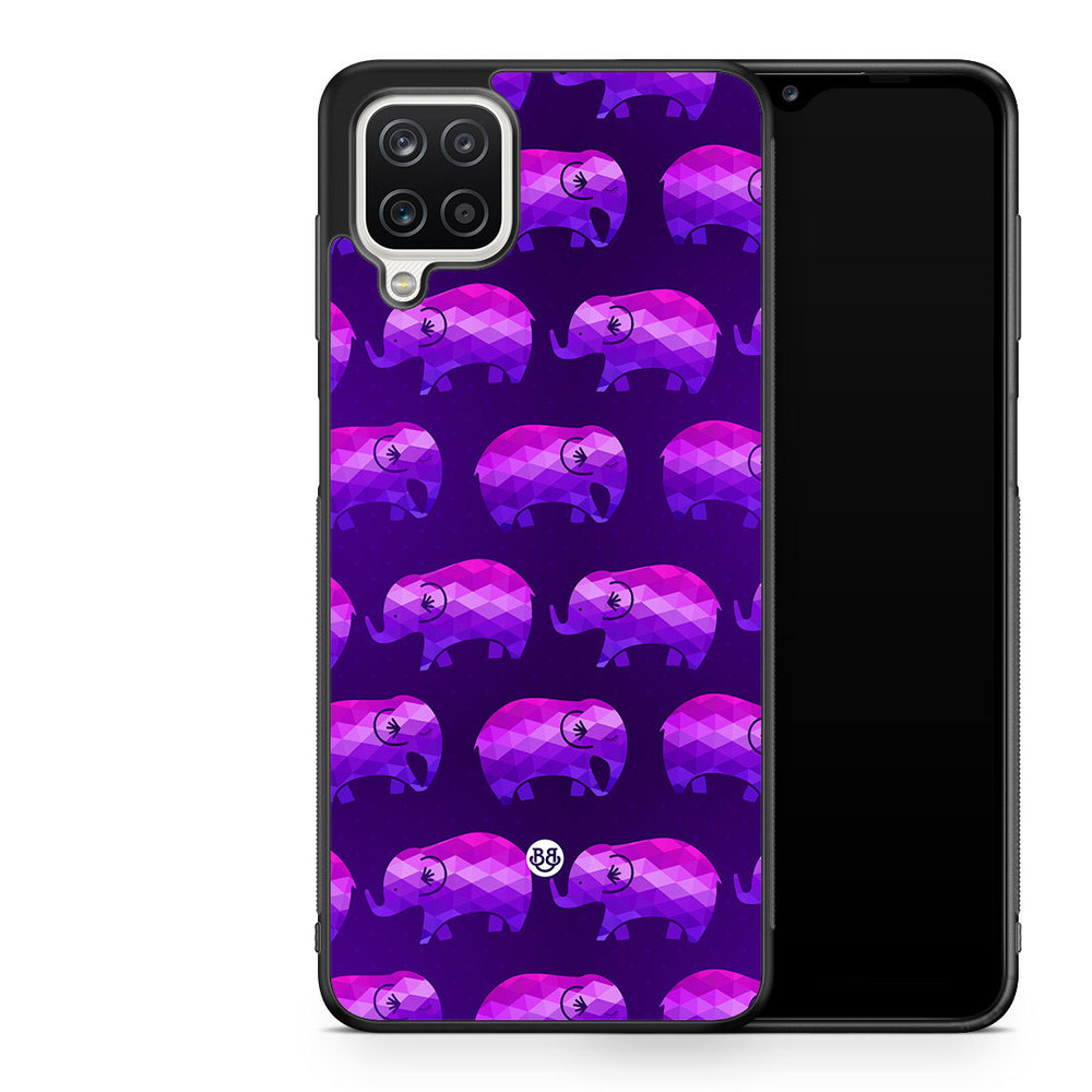 Samsung Galaxy A12 Case - Purple Elephants