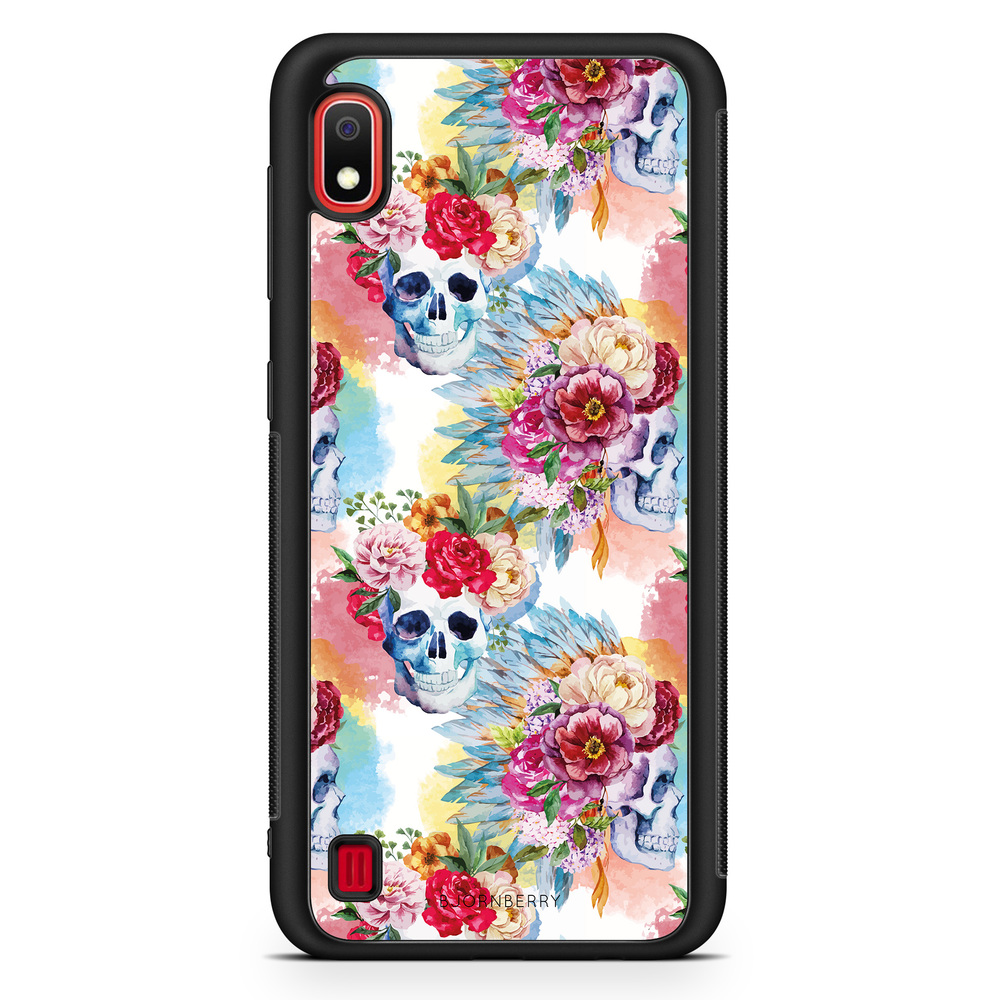 Samsung Galaxy A10 Case - Skulls And Flowers