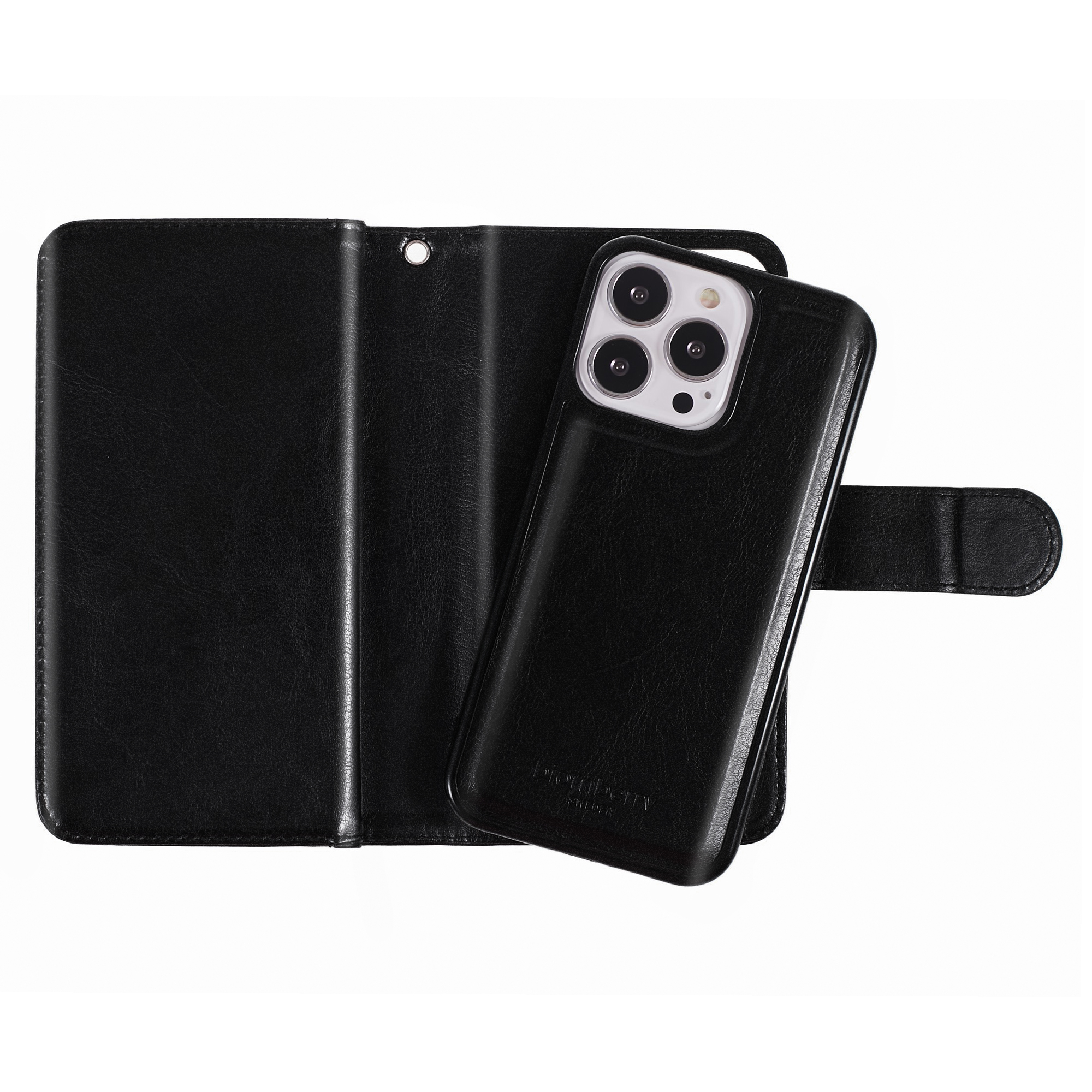 iPhone 14 Pro Max Magnet Wallet Case 9 CARD - MONOGRAM - Svart - 7