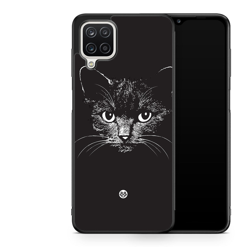 Samsung Galaxy A12 Case - Black/white cat
