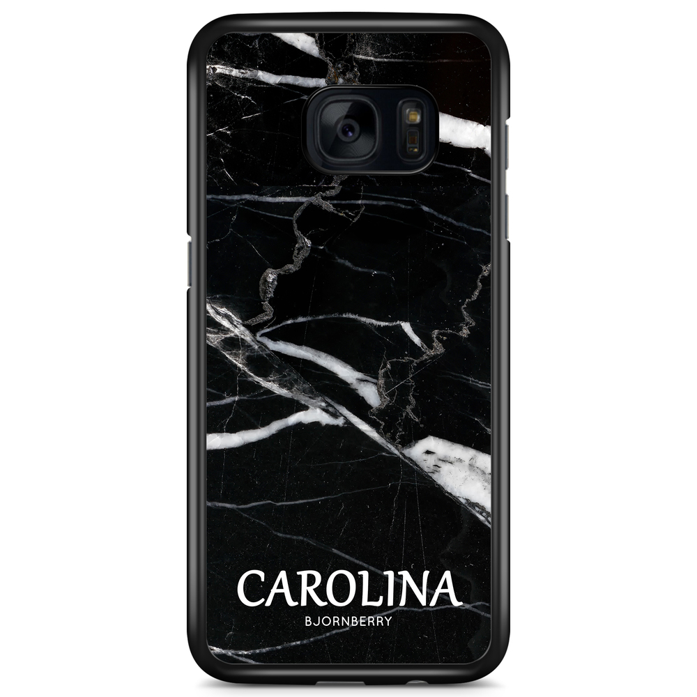 Samsung Galaxy S7 Case Custom - Black Marble Name