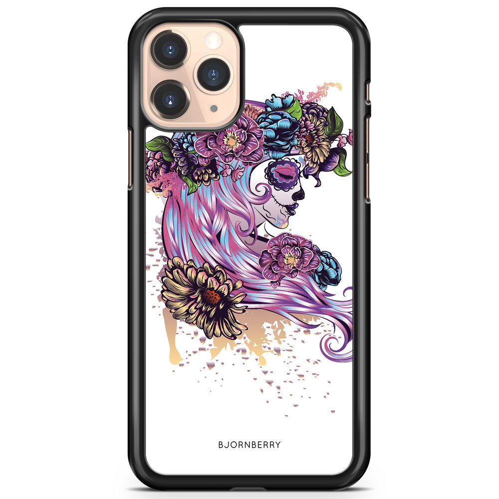 iPhone 11 Pro Case - Skull Girl Flowers
