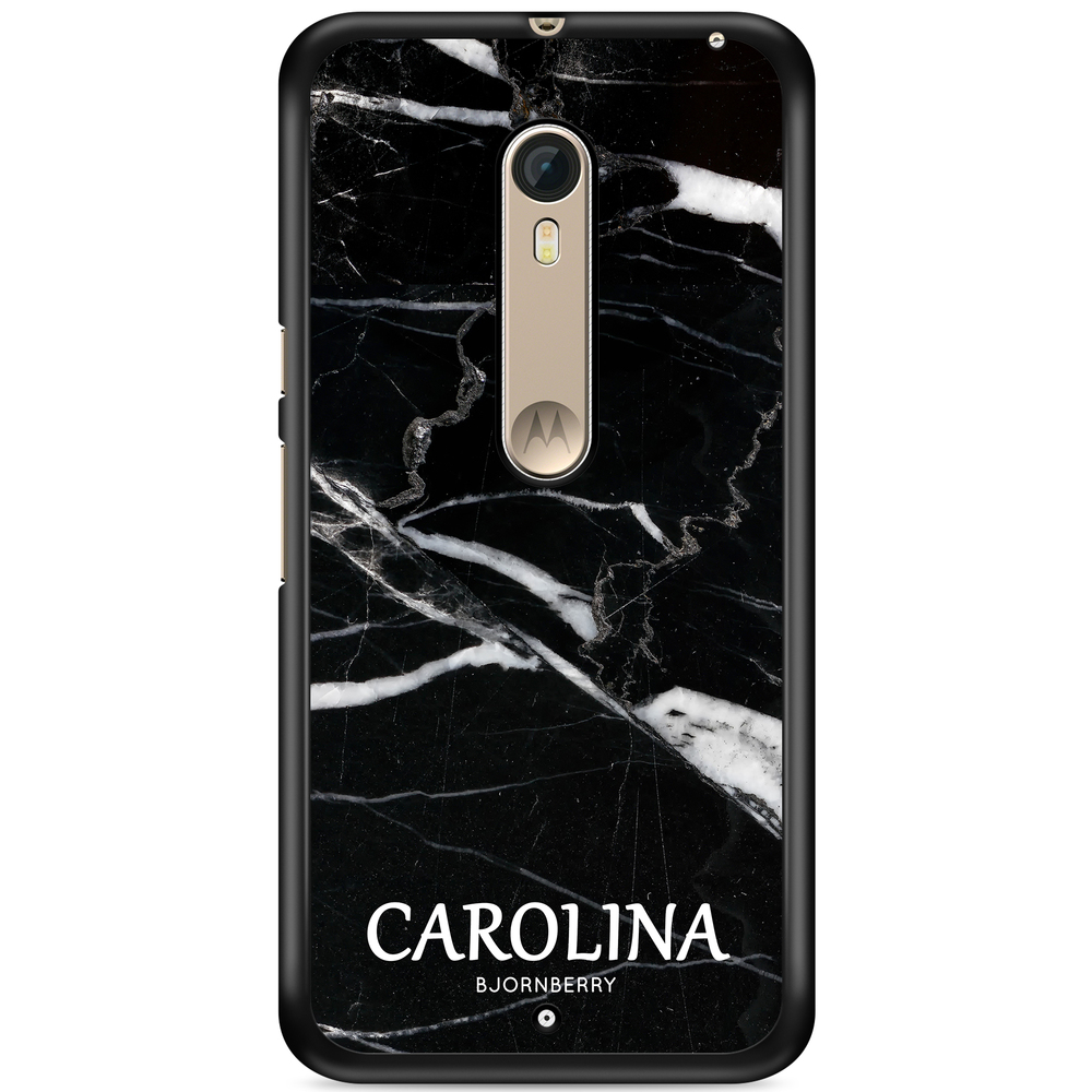 Moto X Style Case Custom - Black Marble Name