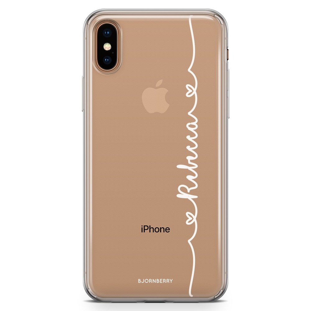 iPhone Xs Max Fashion Custom Case - Heart Name White