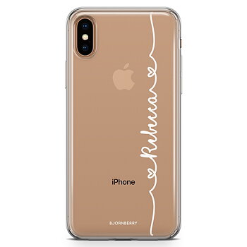 iPhone Xs Max Fashion Custom Case - Heart Name White