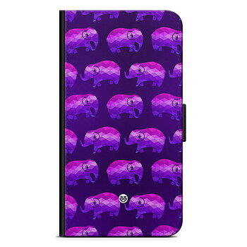 iPhone 14 Pro Wallet Case - Purple Elephants